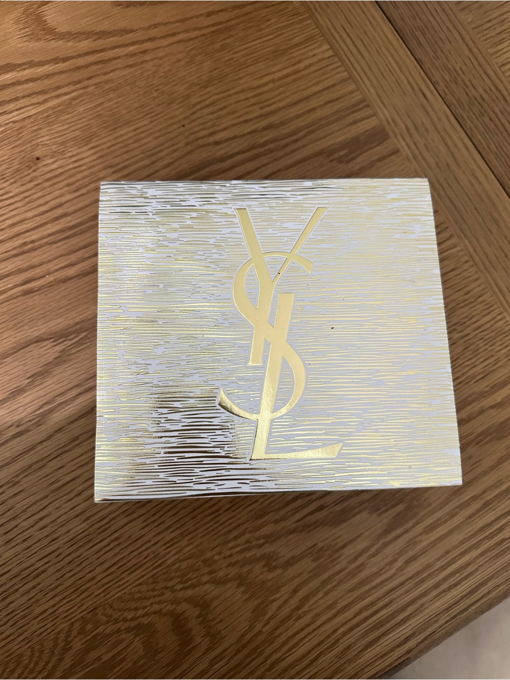 Yves Saint Laurent Iridescent Gold Logo empty box